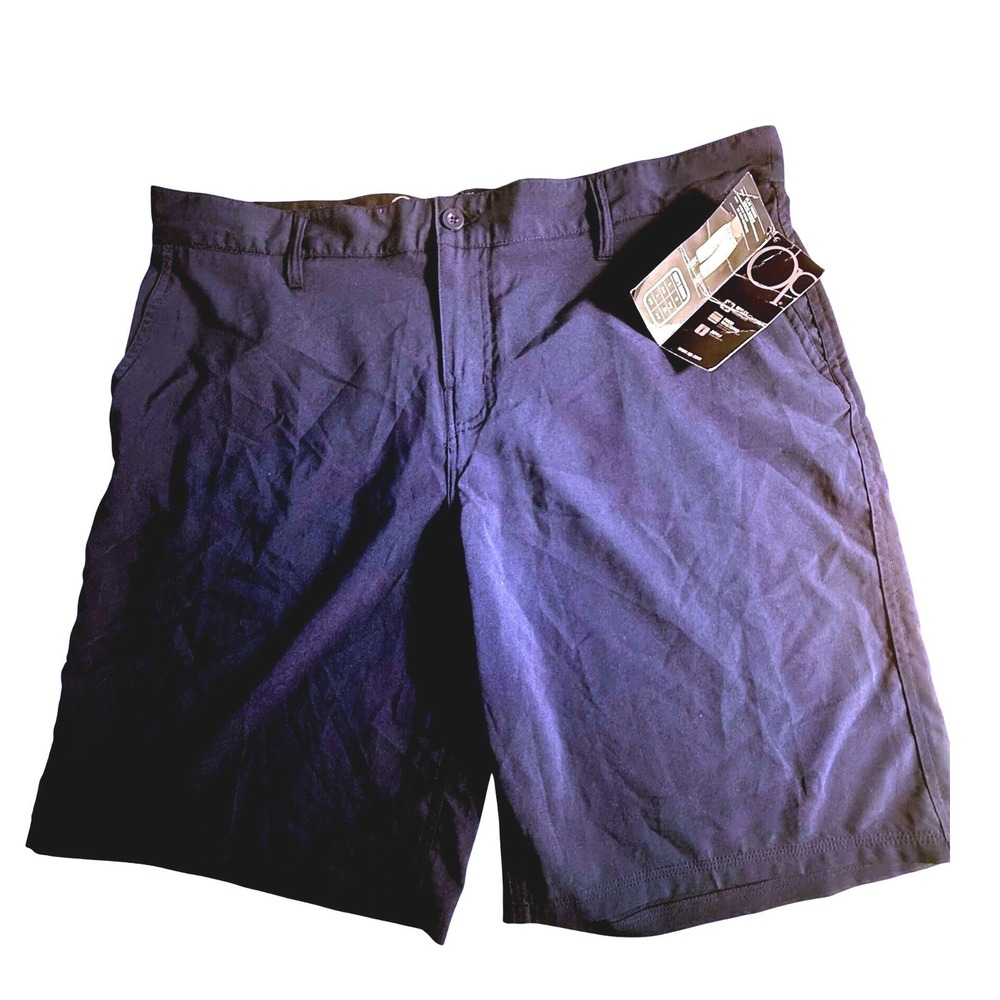 Ocean Pacific Op Men Navy OpFlex 4-Way‎ Stretch Flat Front Swim Shorts 40-1013